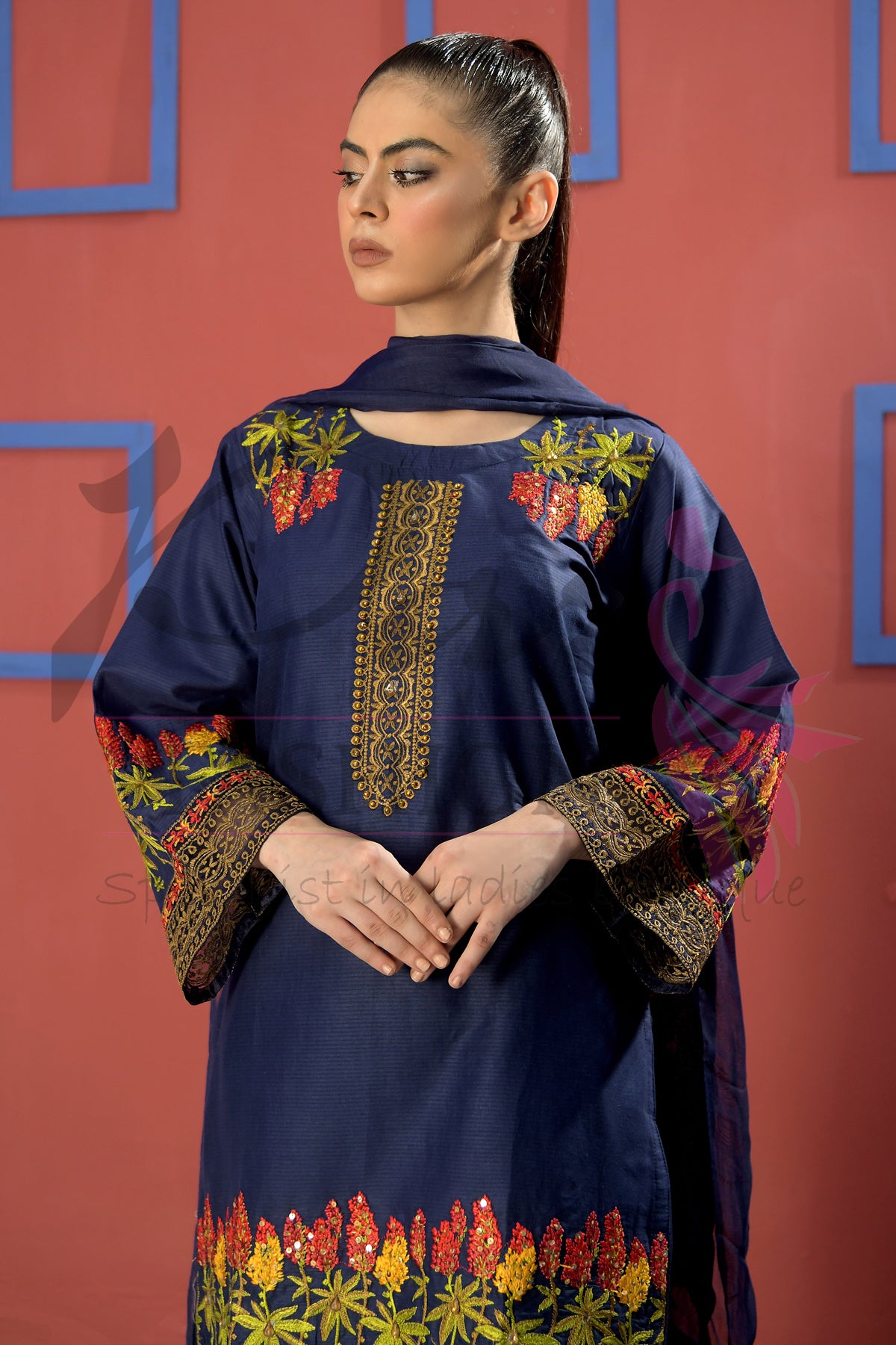 3pc Embroidered suit