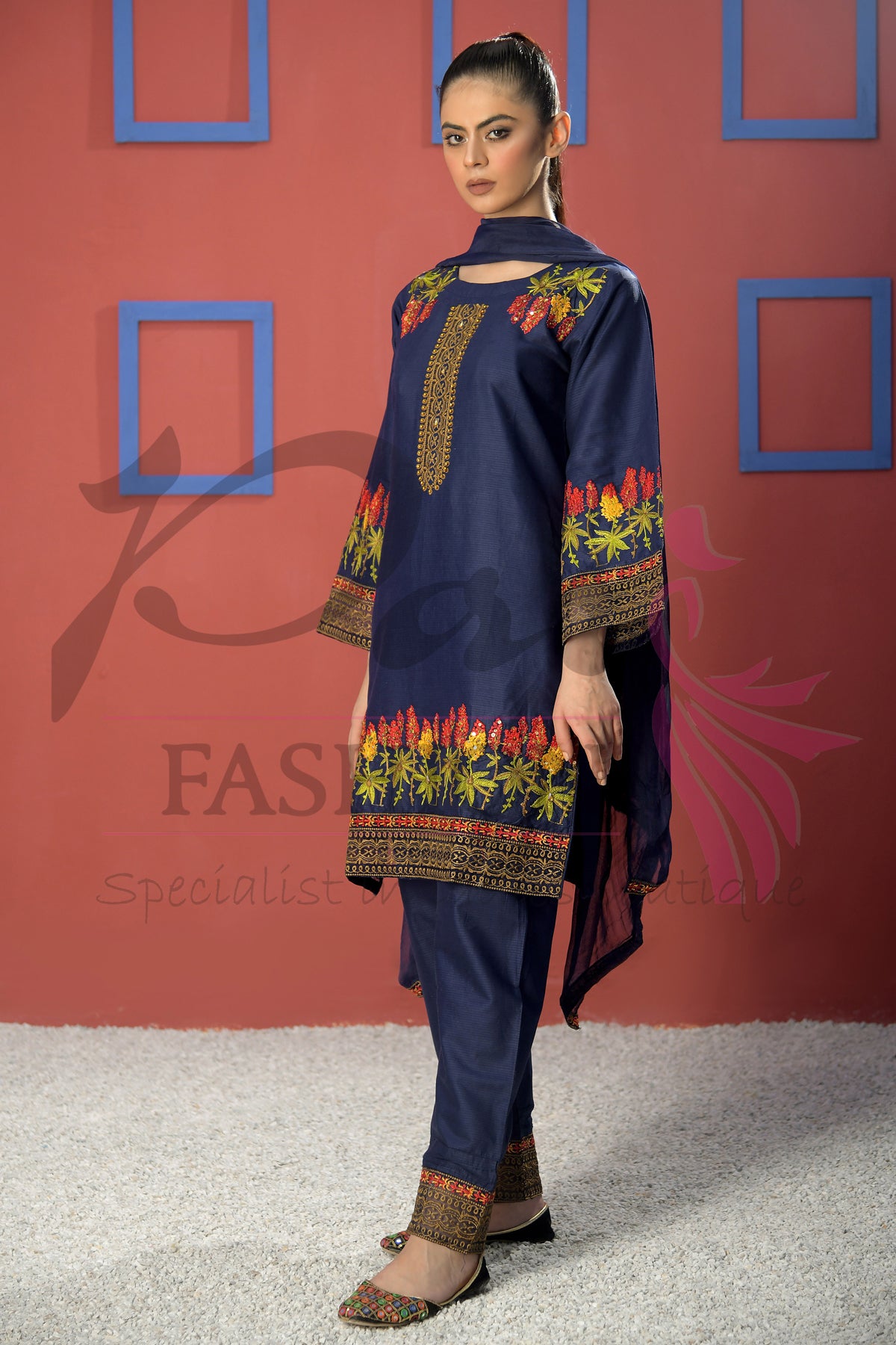 3pc Embroidered suit