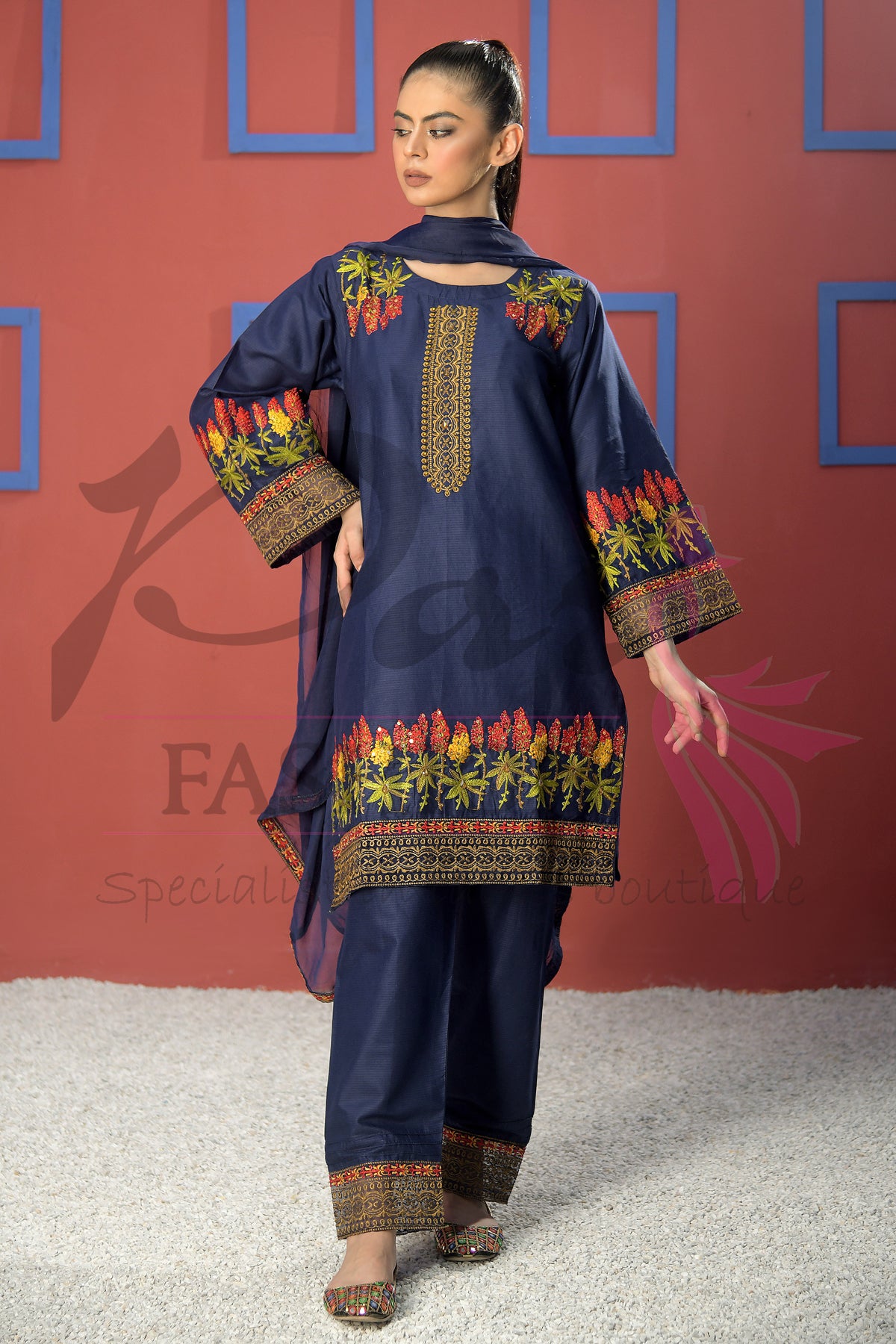 3pc Embroidered suit
