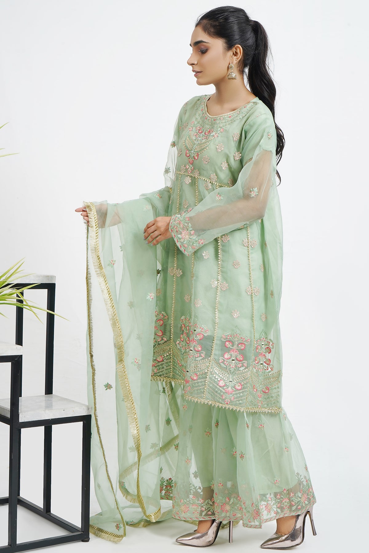 3PC Organza Frock