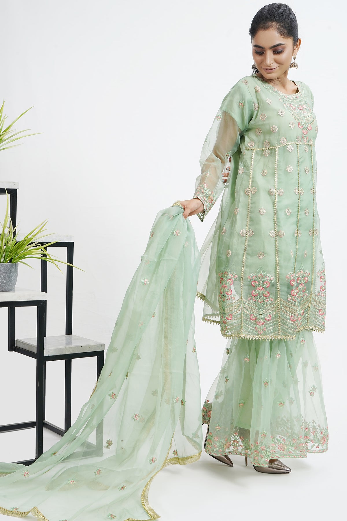 3PC Organza Frock
