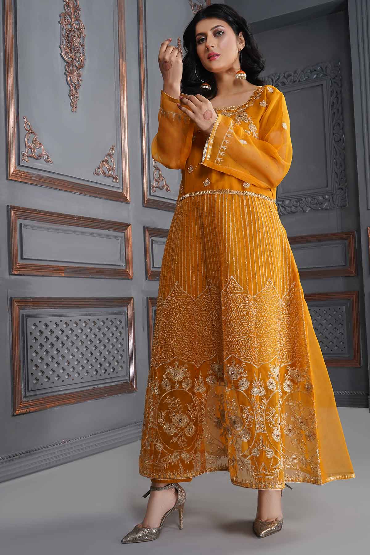 Party Wear Maxi  (Organza)