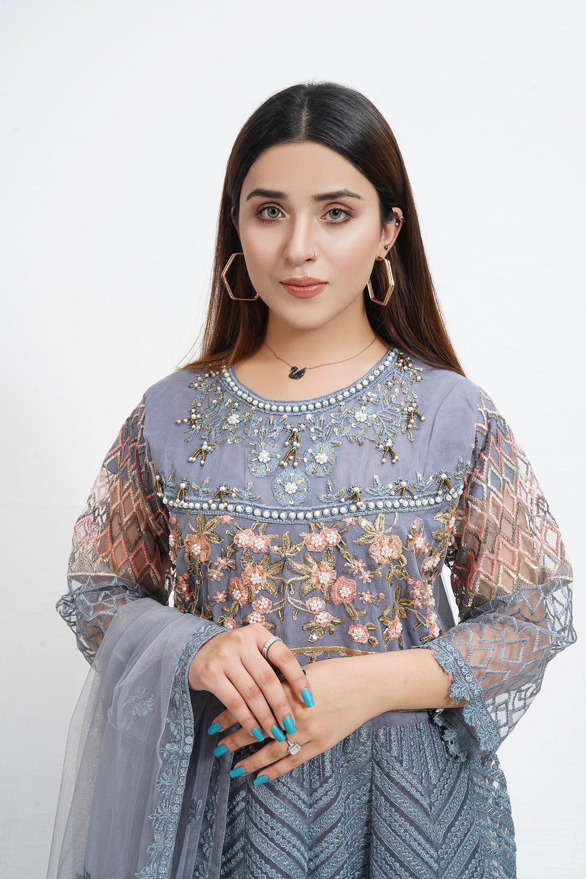3PC NET Frock