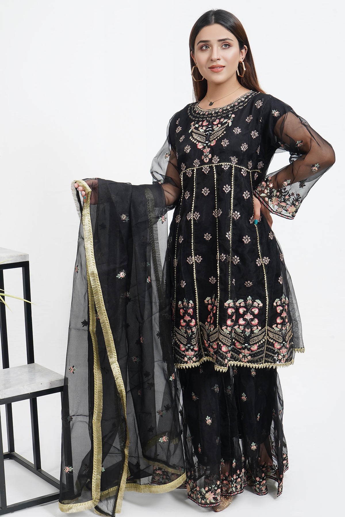 3PC Organza Frock