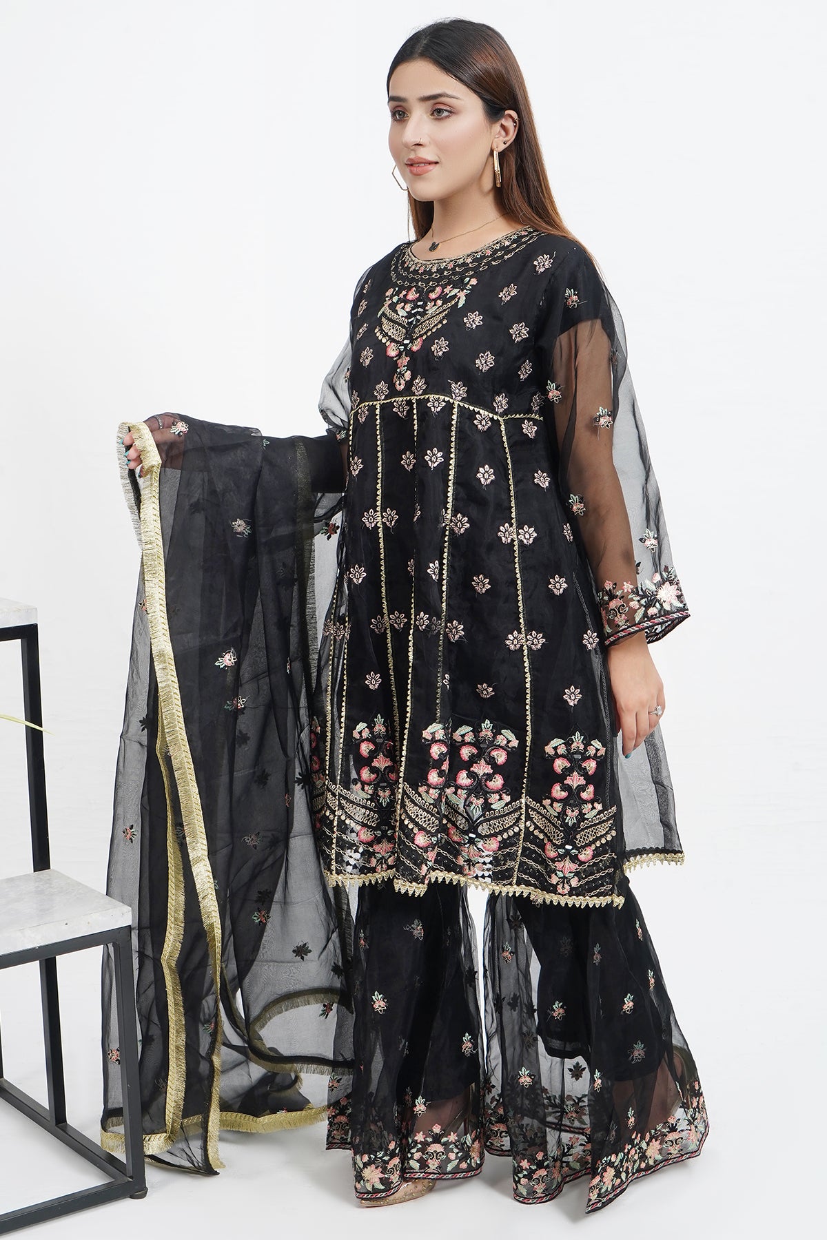 3PC Organza Frock
