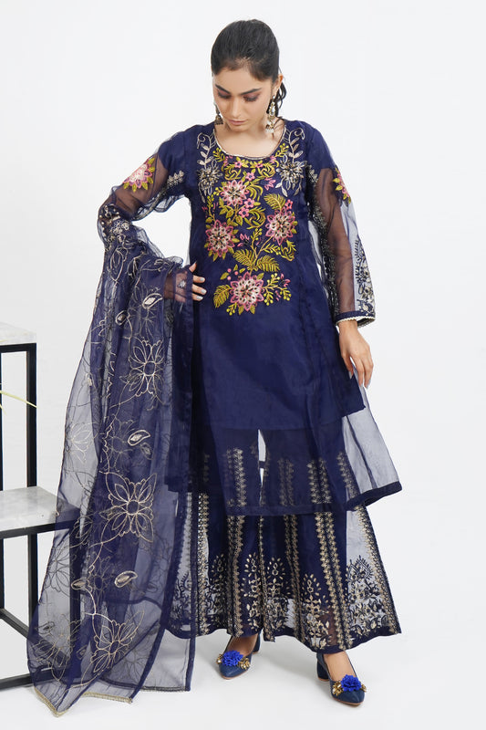 3PC Organza Frock