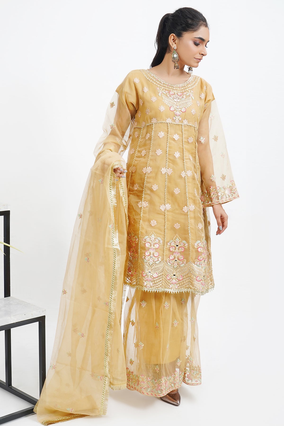 3PC Organza Frock