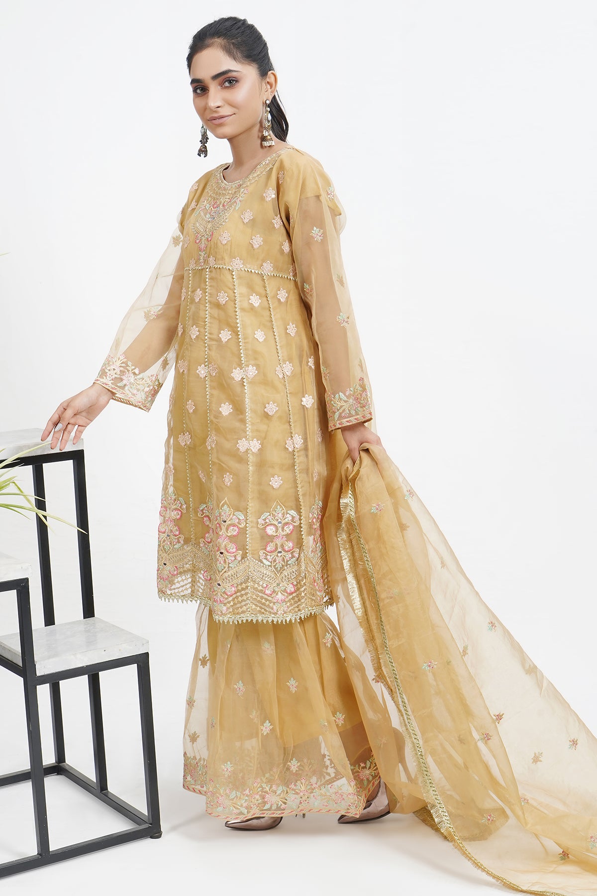 3PC Organza Frock