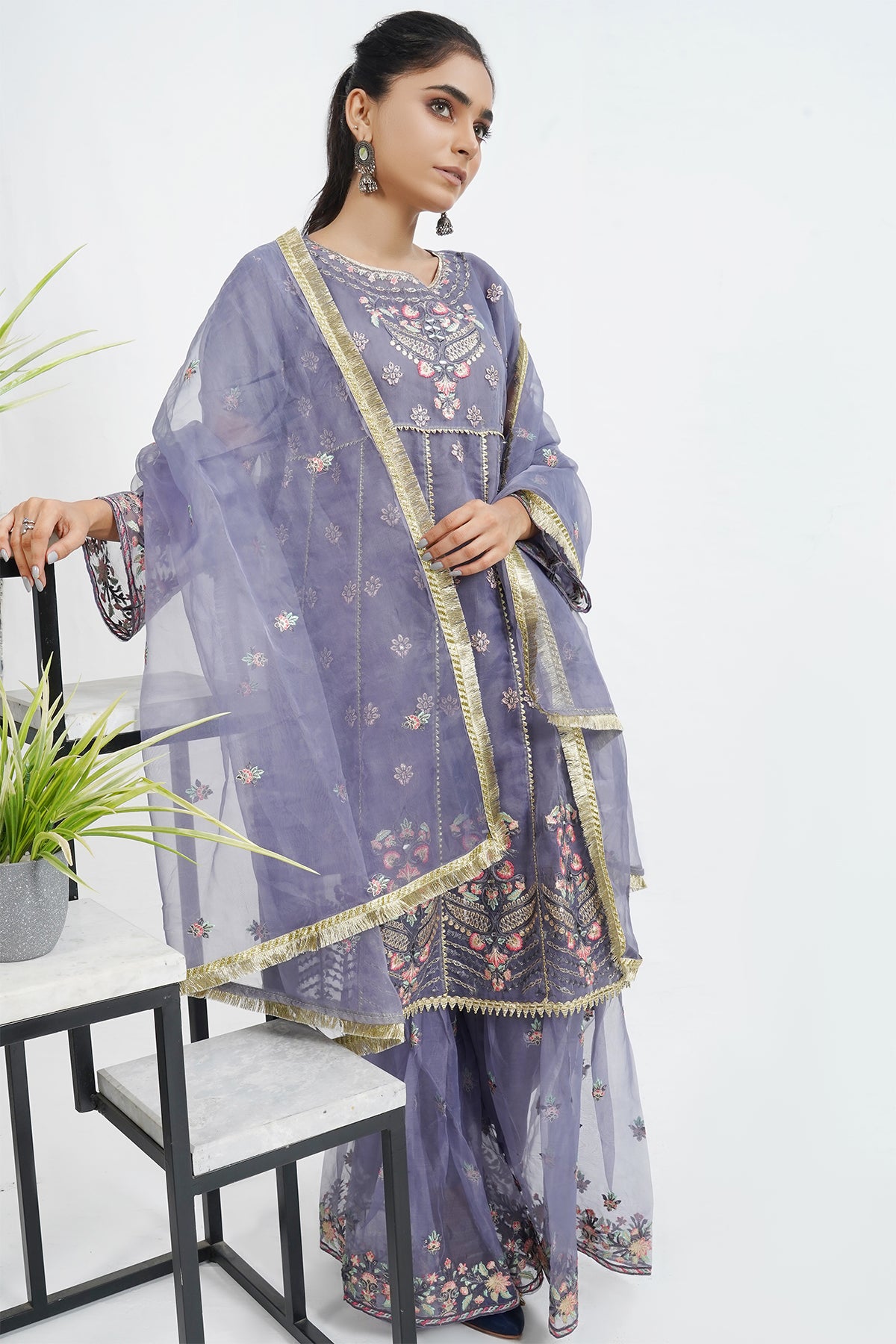 3PC Organza Frock