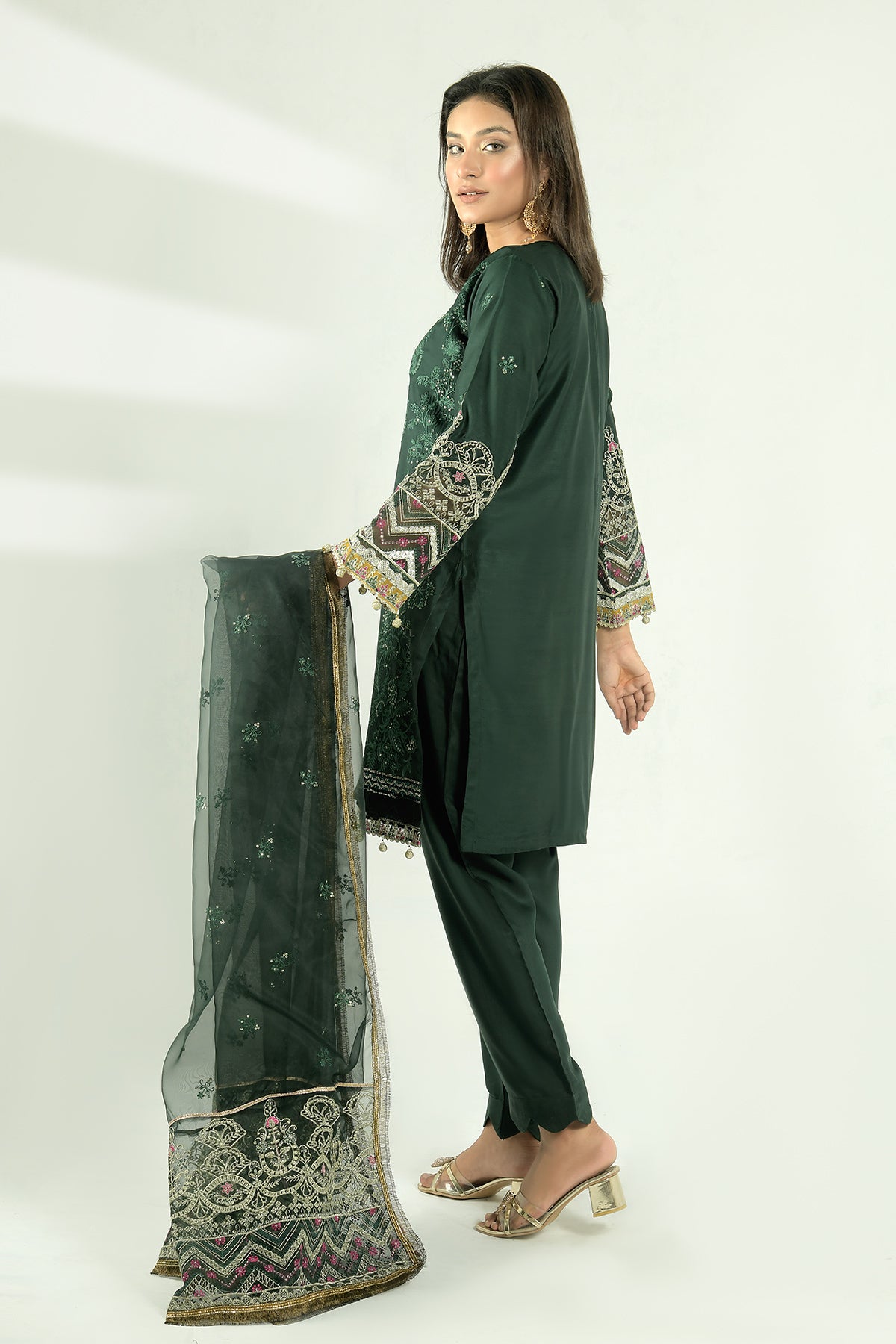 3PC VISCOSE Pret. Embroidered