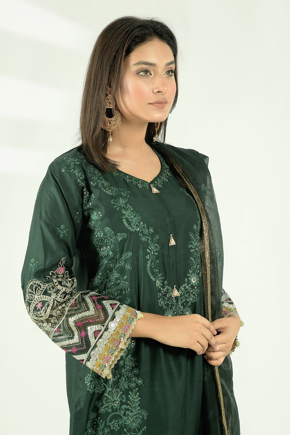 3PC VISCOSE Pret. Embroidered