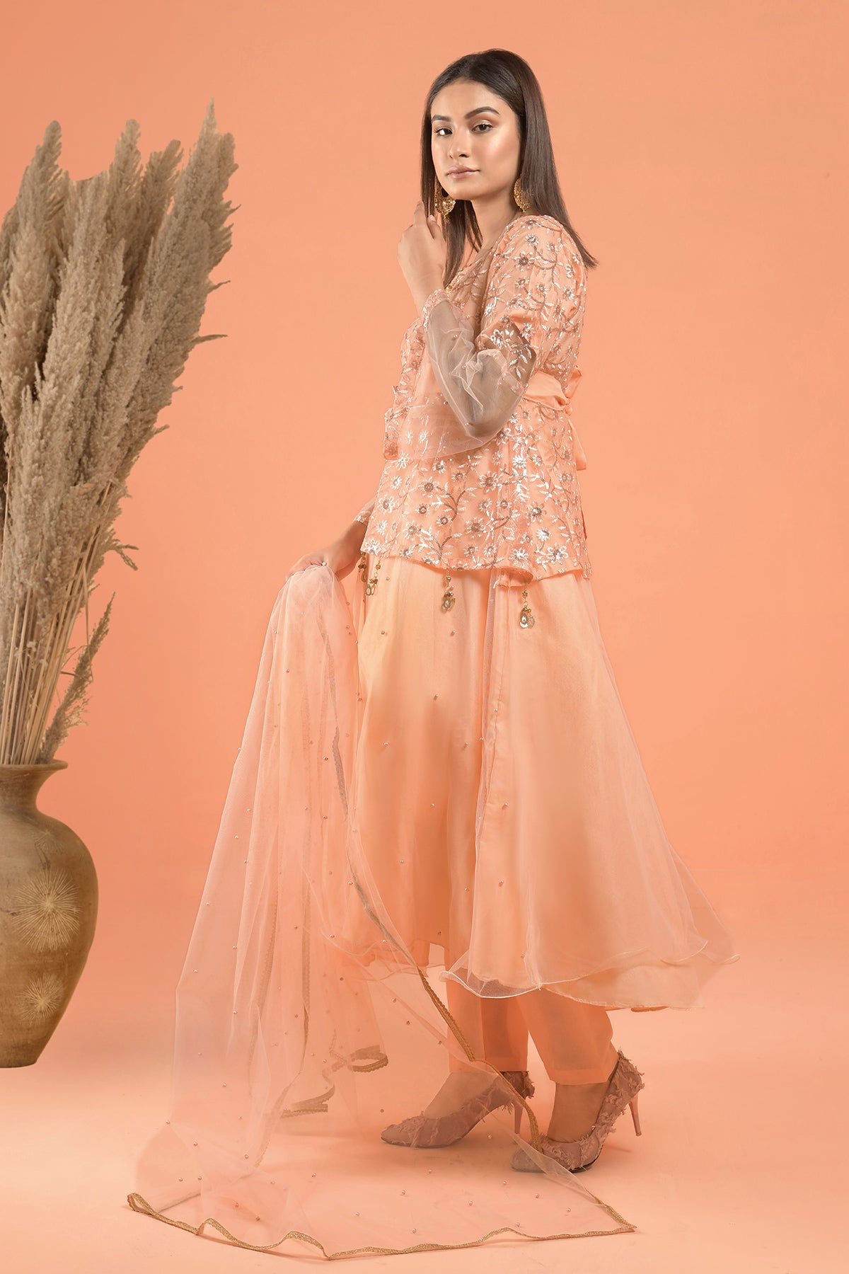 3PC Fancy Net Dress