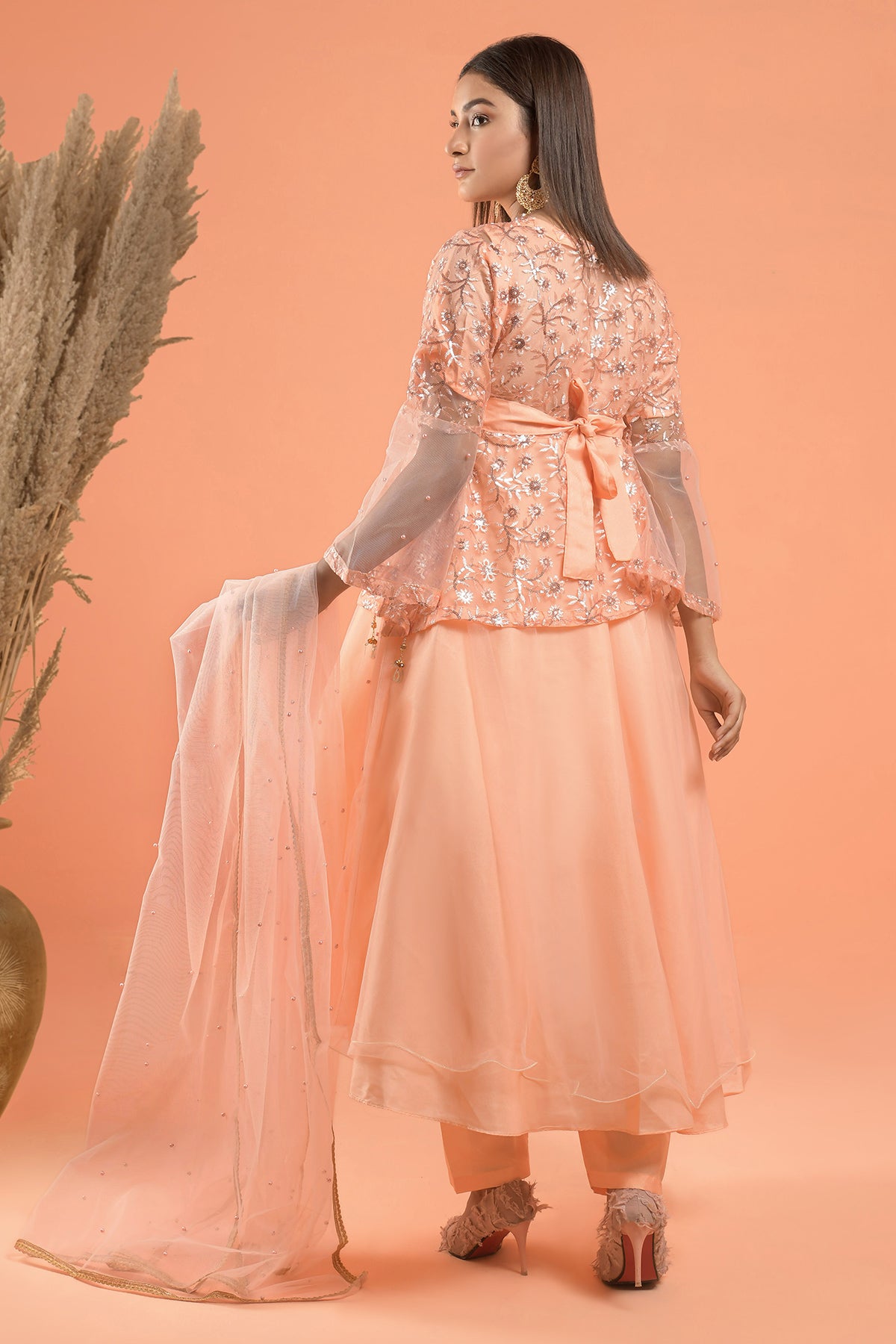 3PC Fancy Net Dress
