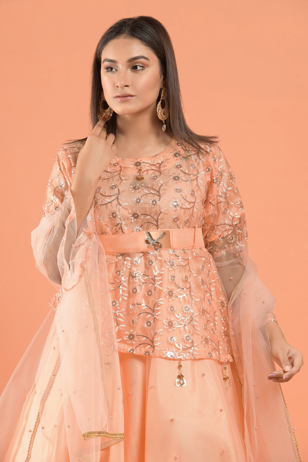 3PC Fancy Net Dress