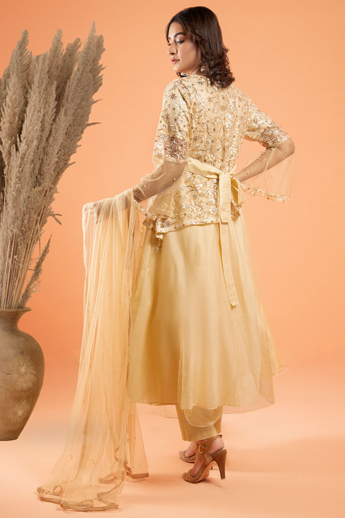 3PC Fancy Net Dress