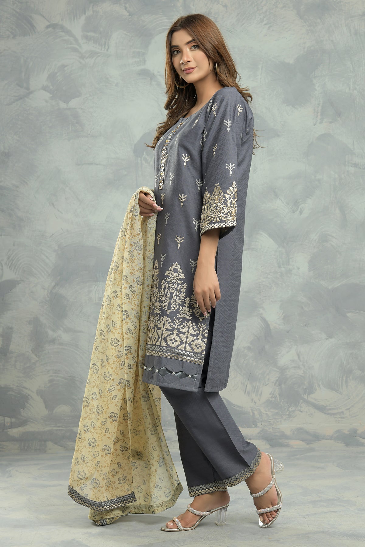 3PC Embroidered Dress