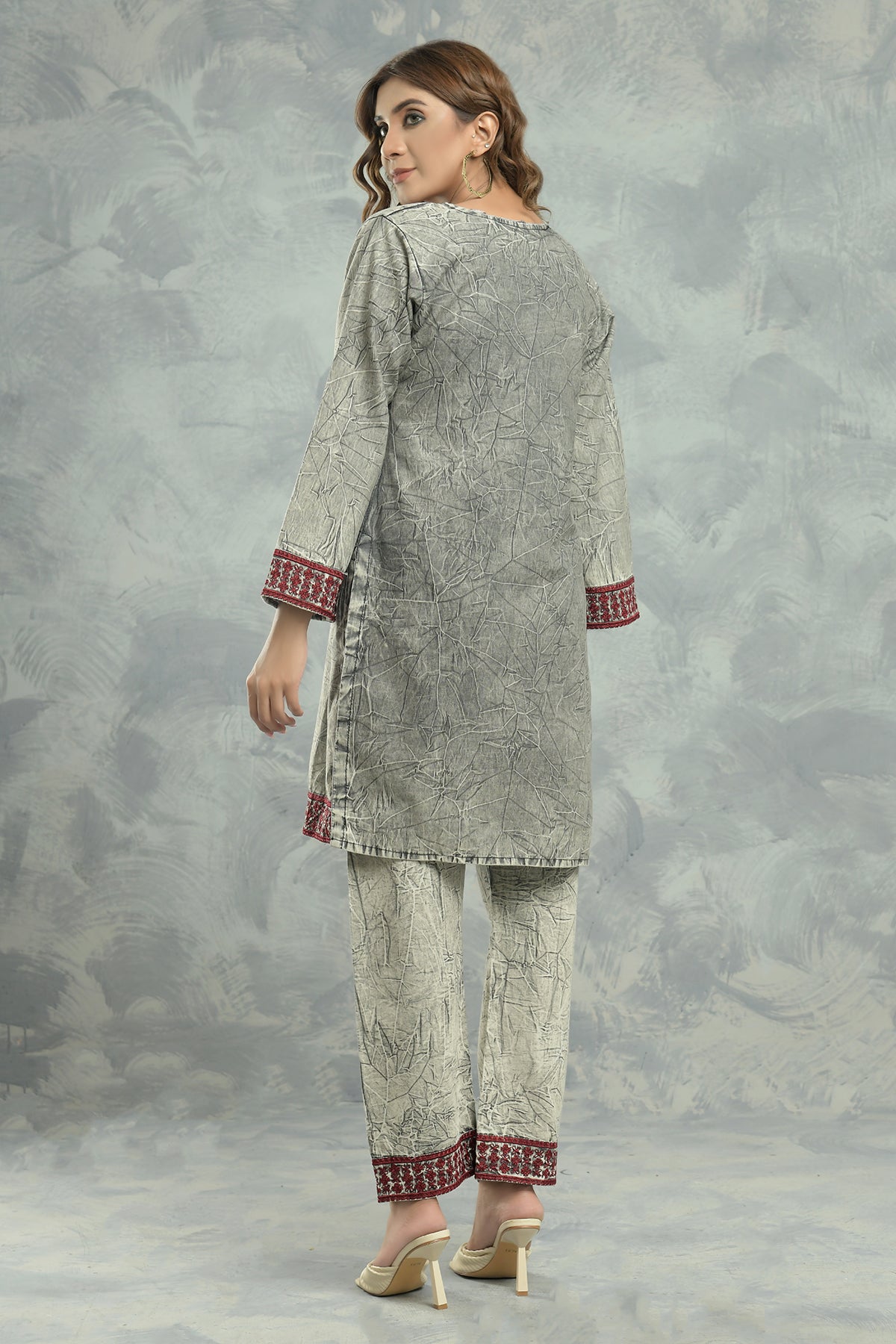 2PC Embroidered Dress