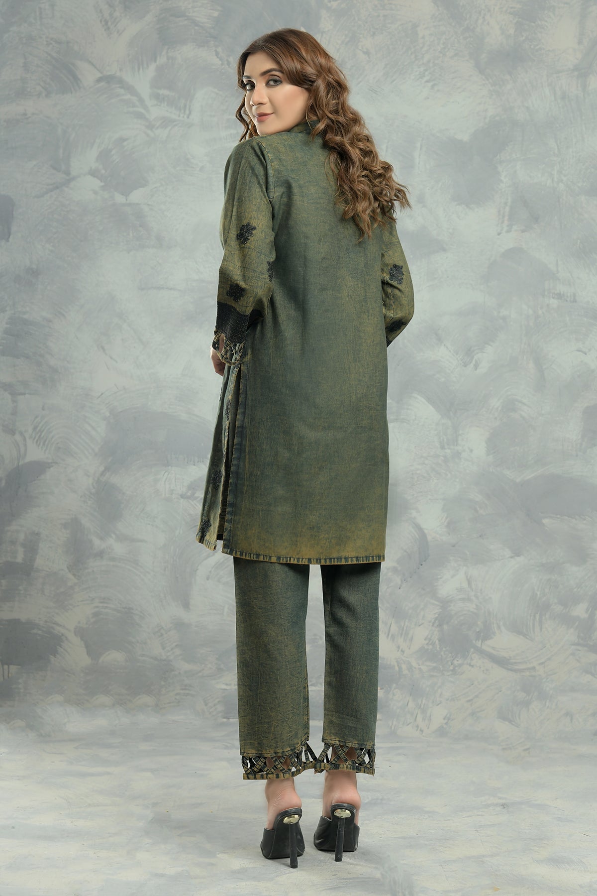 2PC Embroidered Dress