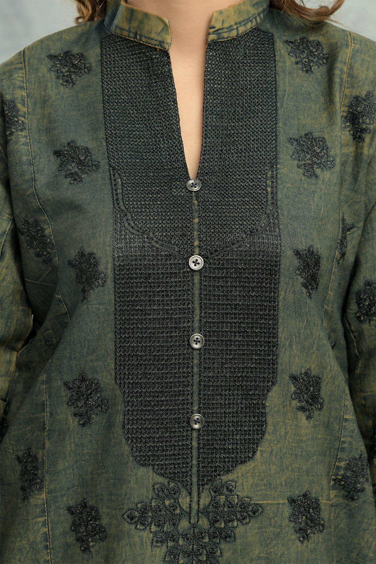 2PC Embroidered Dress