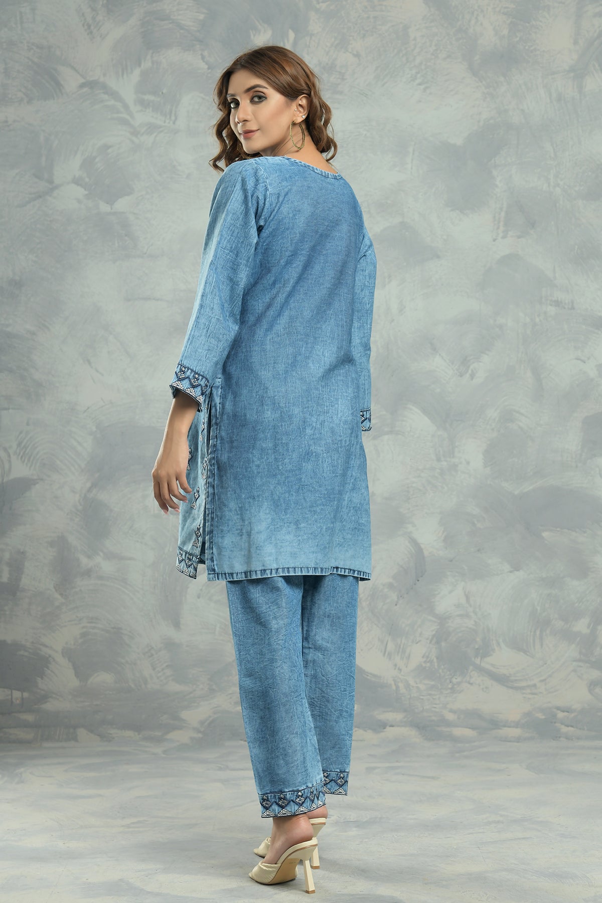 2PC Embroidered Dress