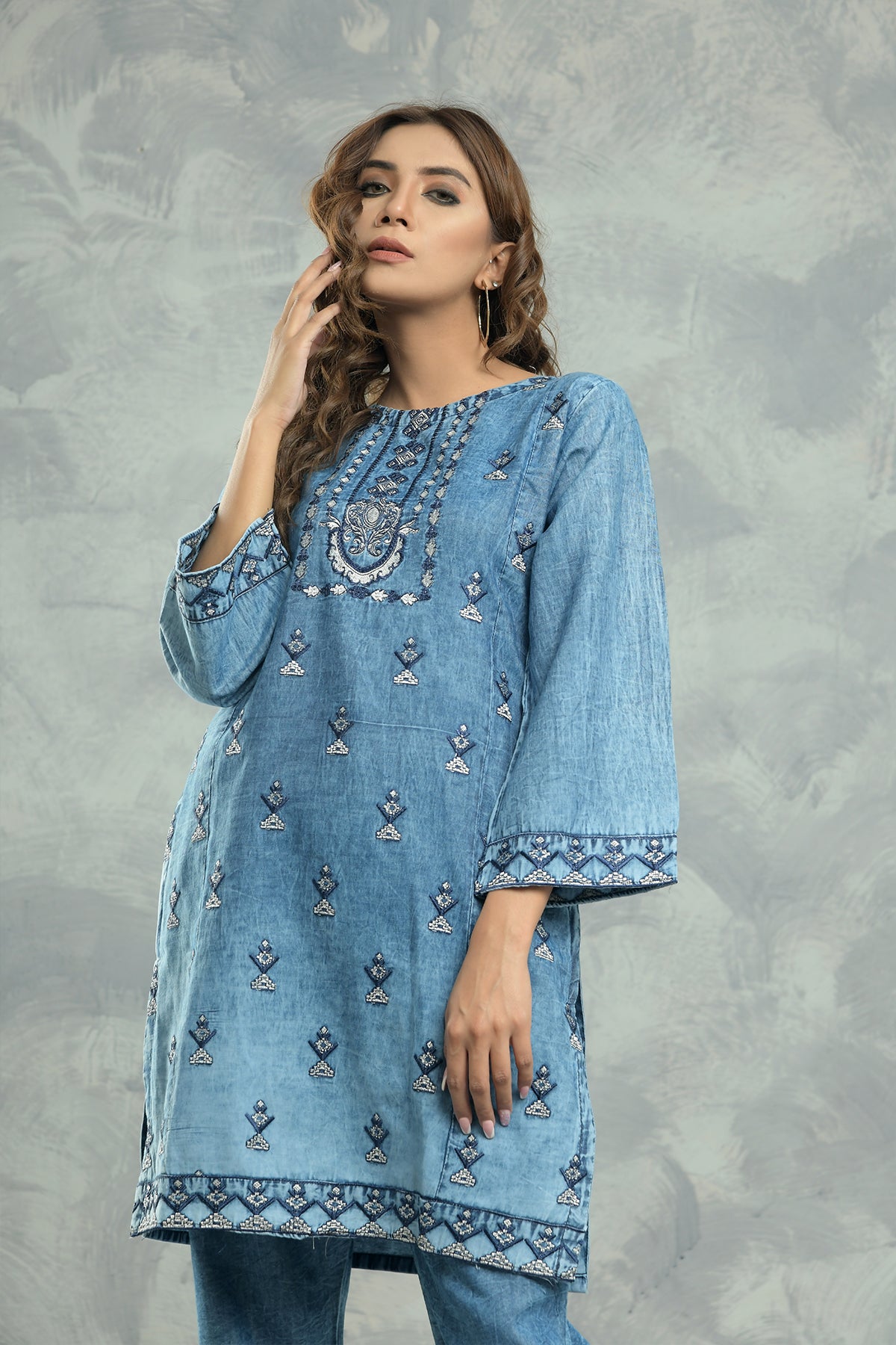 2PC Embroidered Dress