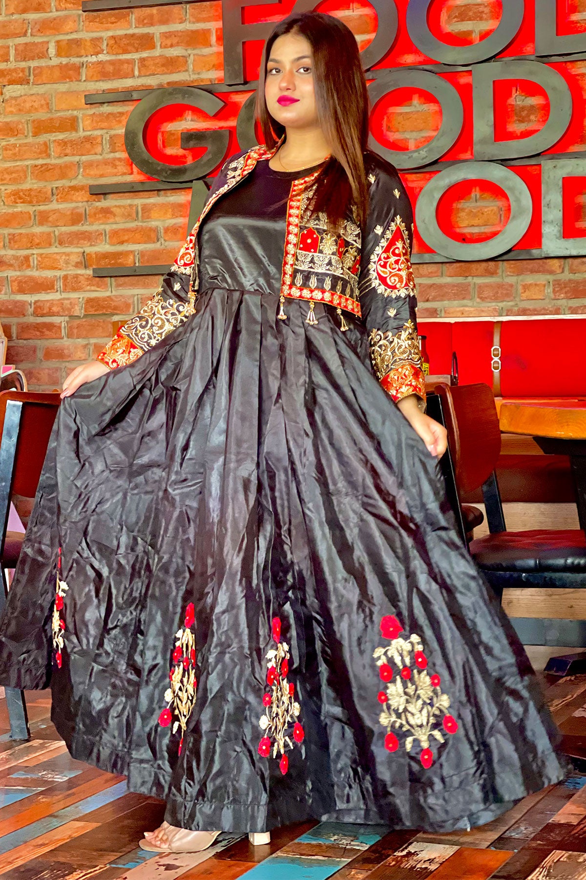 Silk shining long maxi
