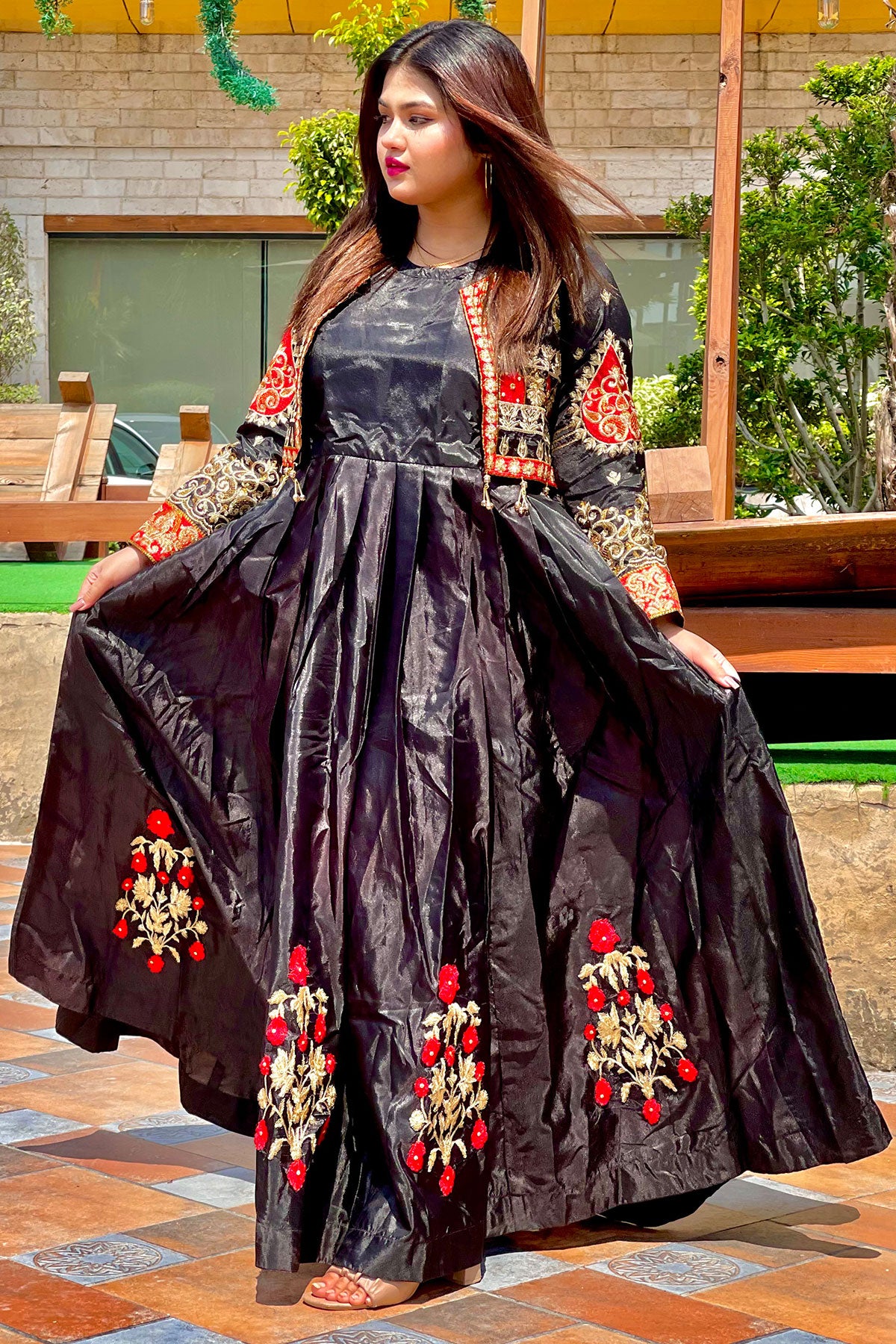Silk shining long maxi