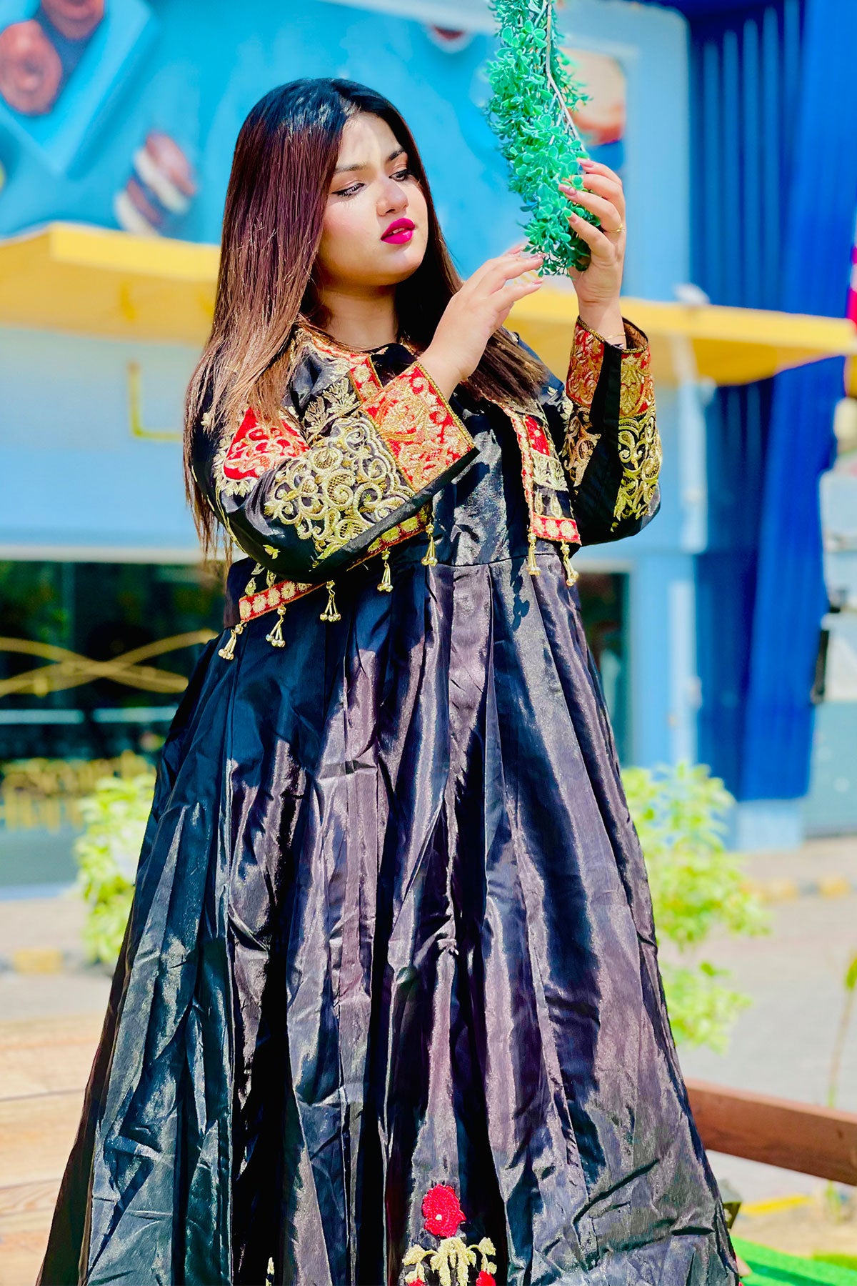 Silk shining long maxi
