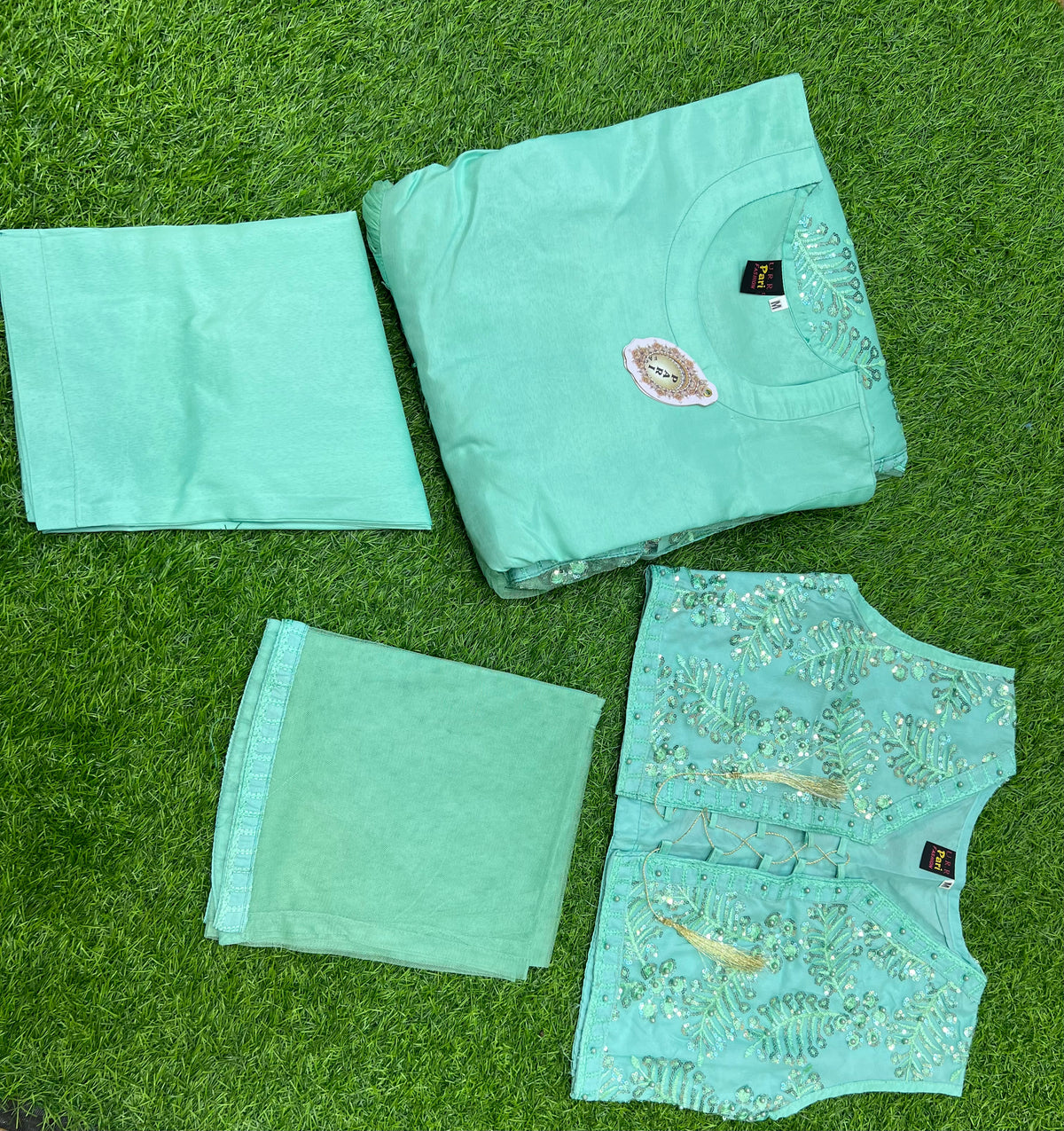 3PC Fancy Net Dress