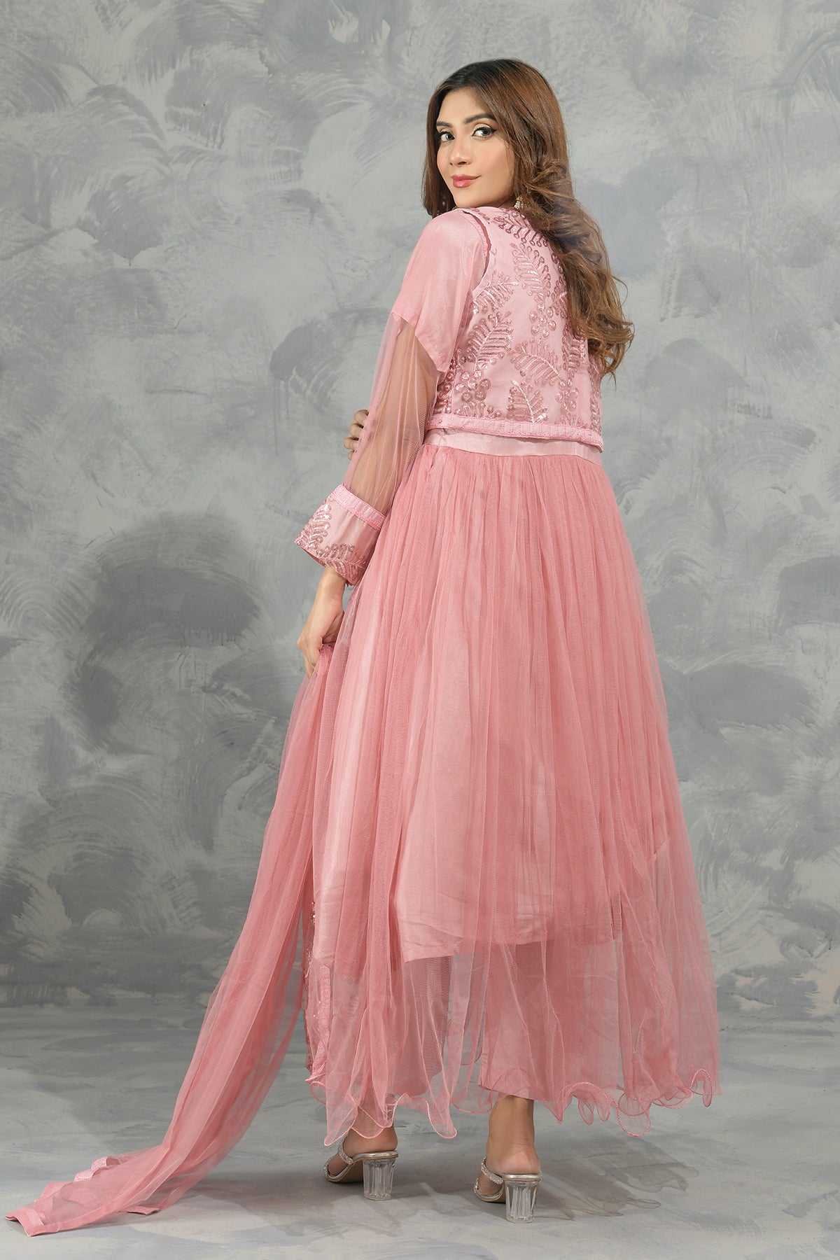 3PC Fancy Net Dress
