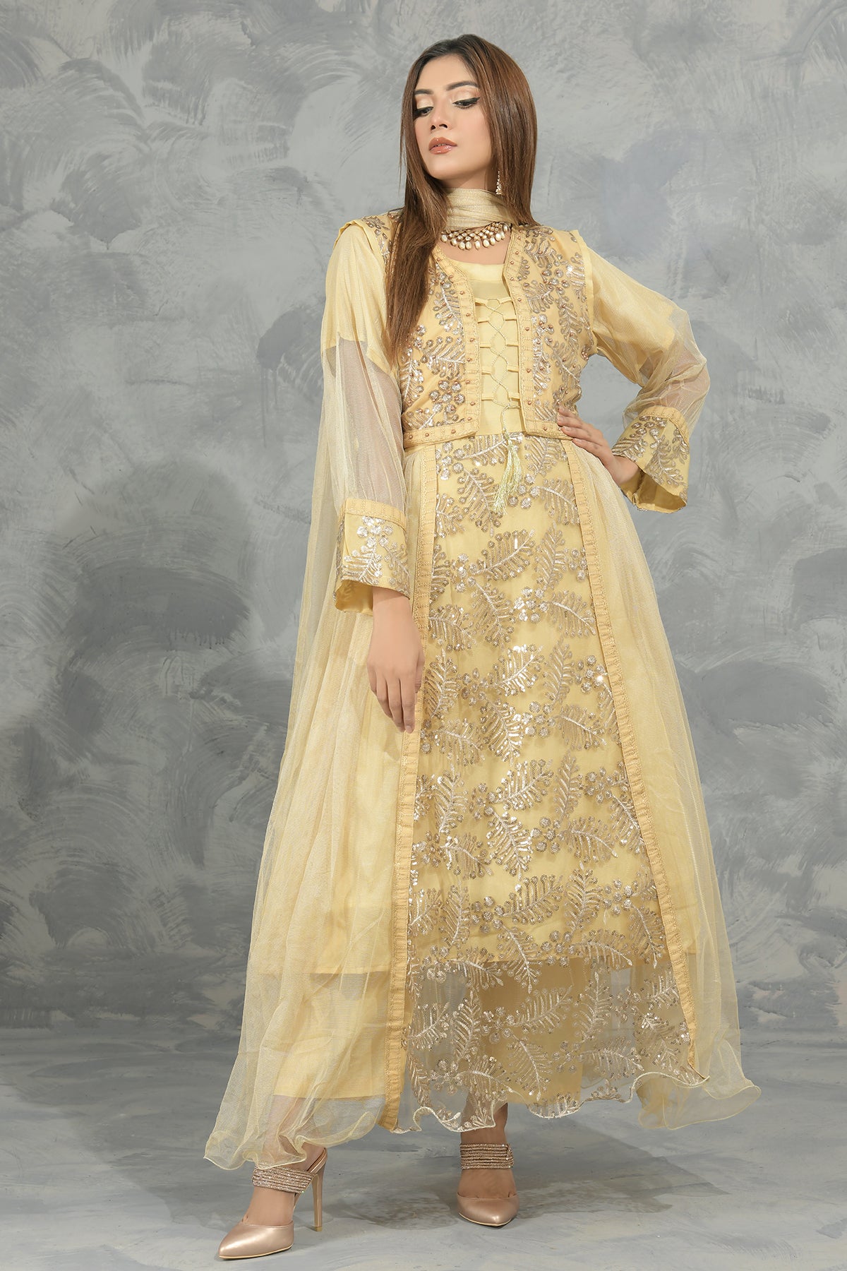 3PC Organza Frock