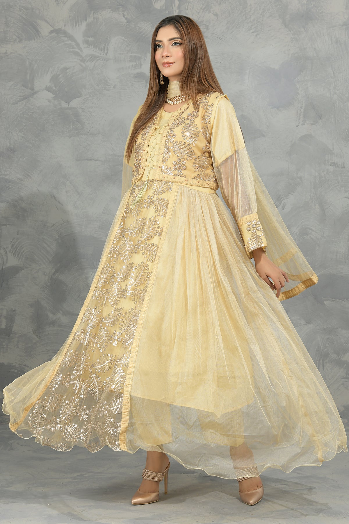 3PC Organza Frock