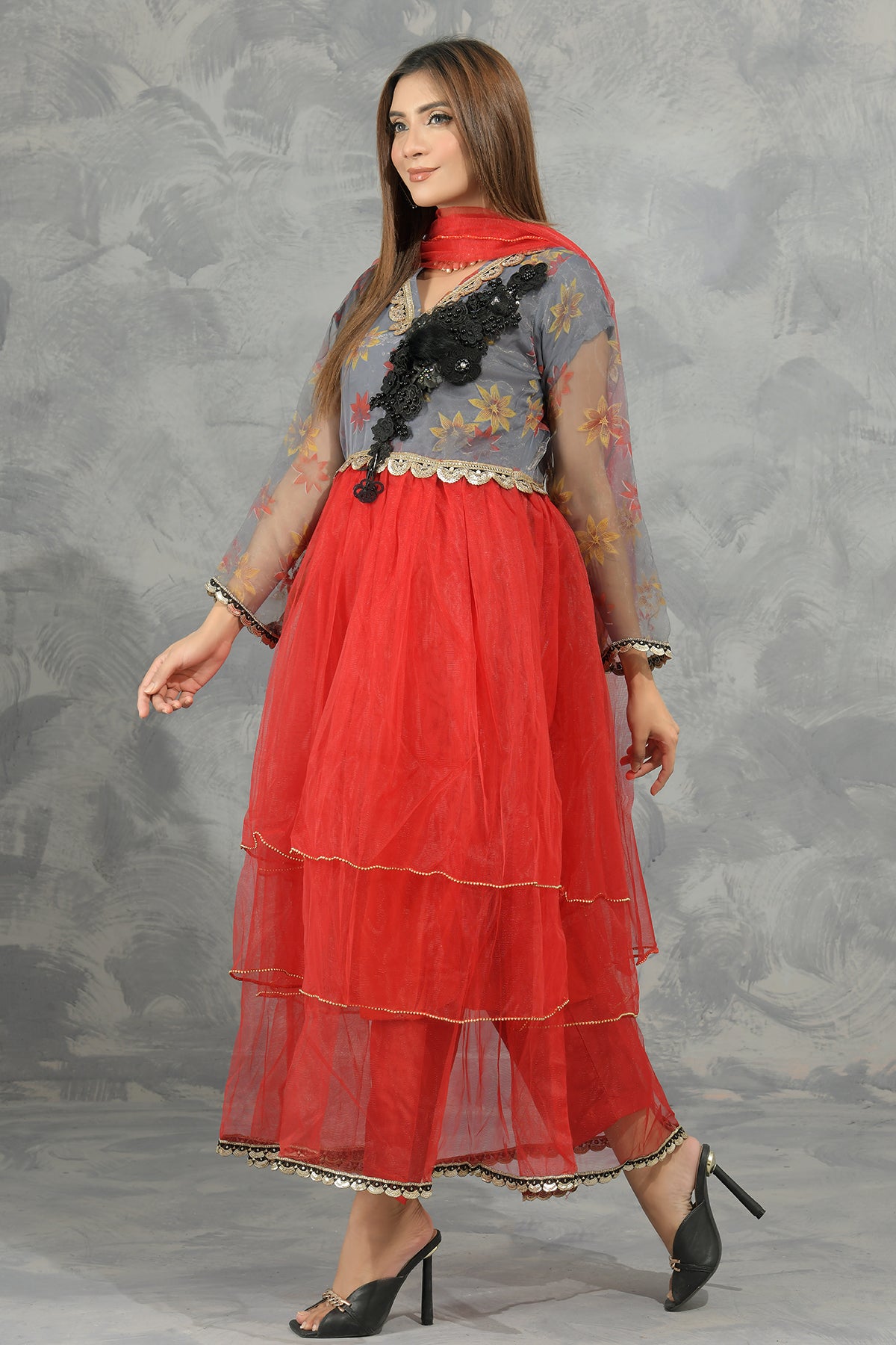 3PC Net Frock