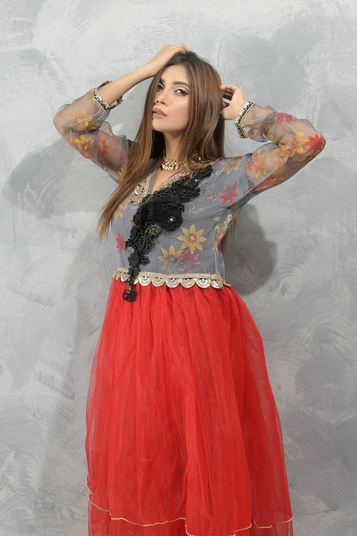 3PC Net Frock