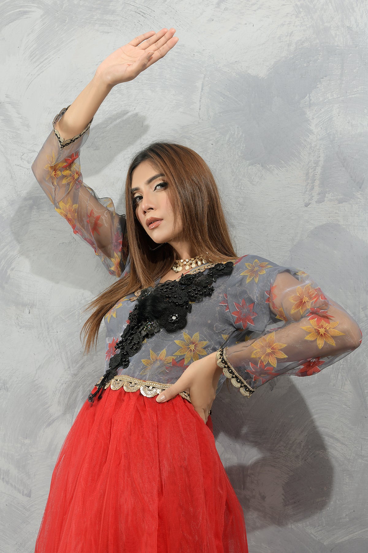 3PC Net Frock