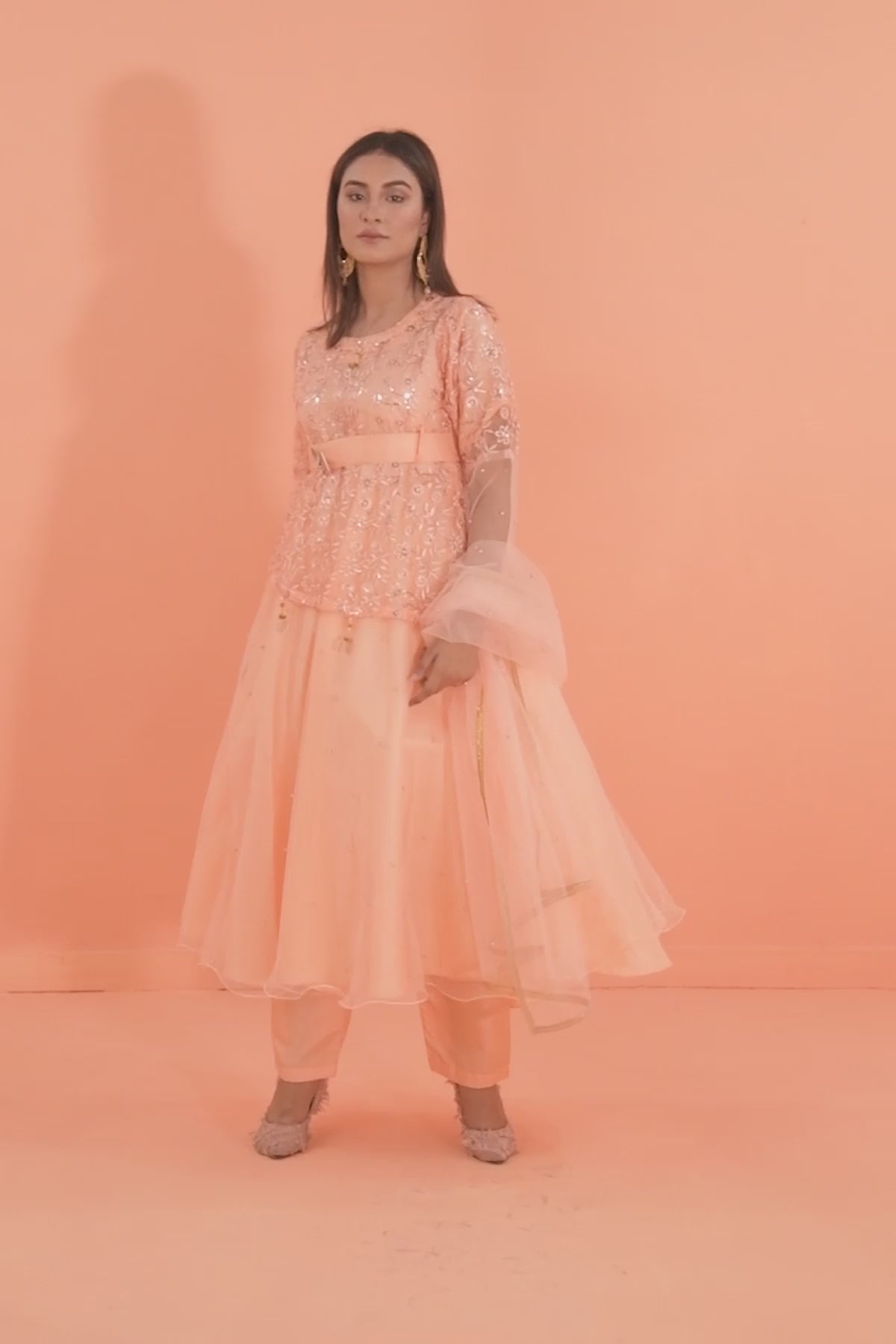 3PC Fancy Net Dress